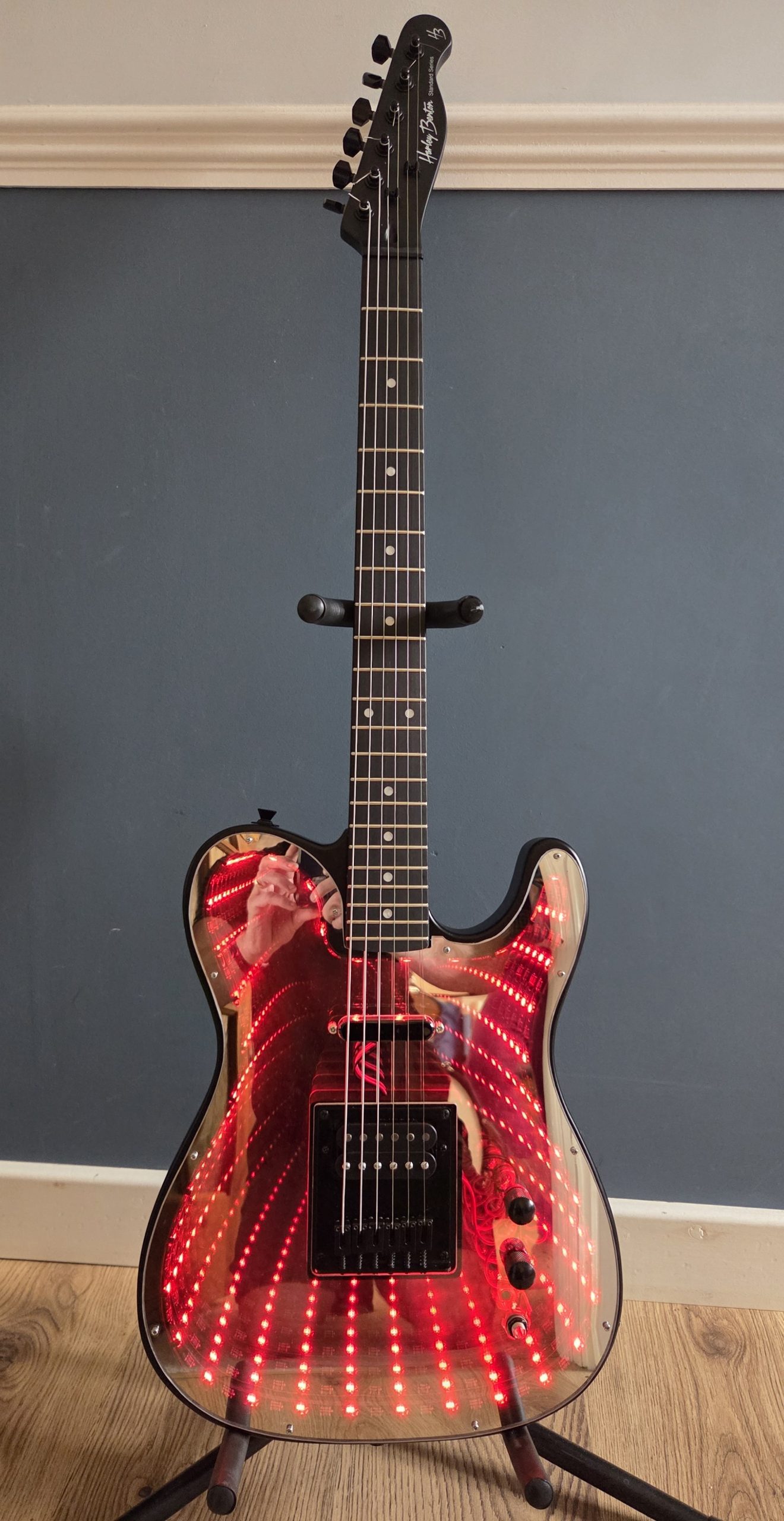 Harley Benton TE-20HH SBK Infinity Mirror Guitar - Image 13
