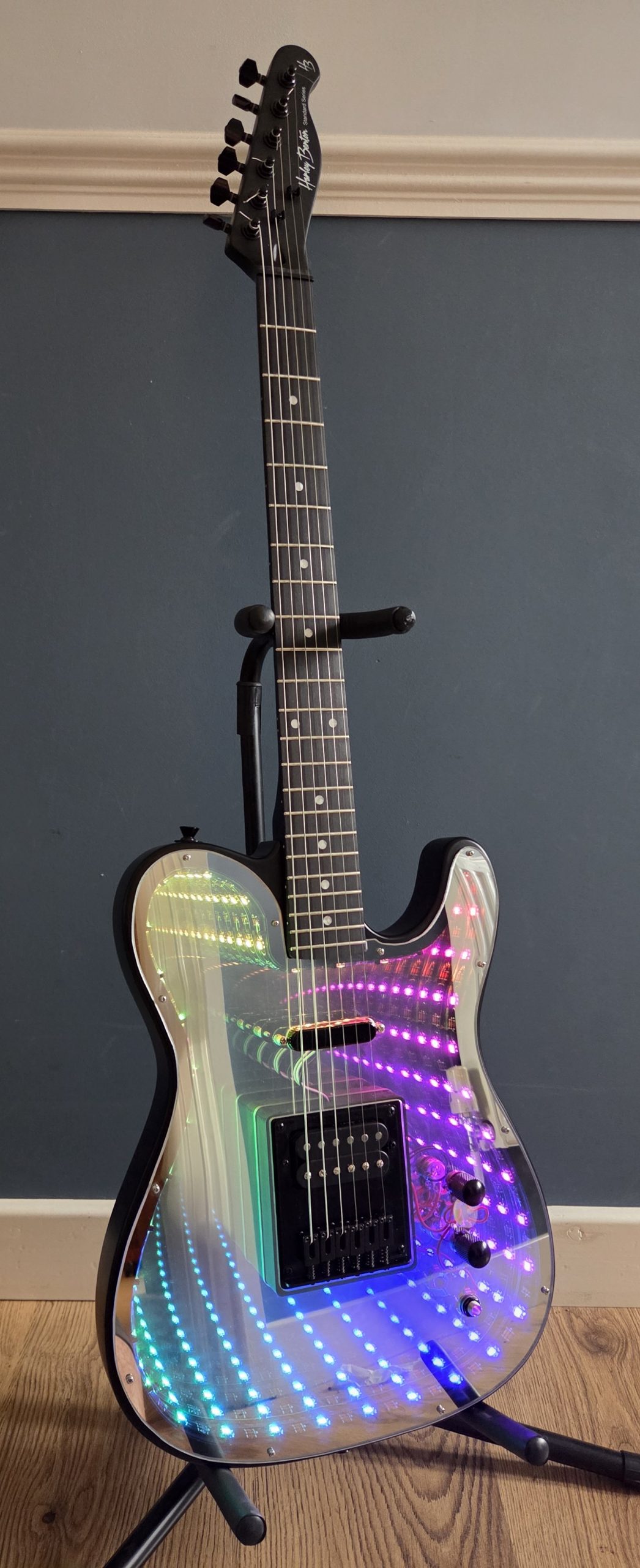 Harley Benton TE-20HH SBK Infinity Mirror Guitar - Image 11