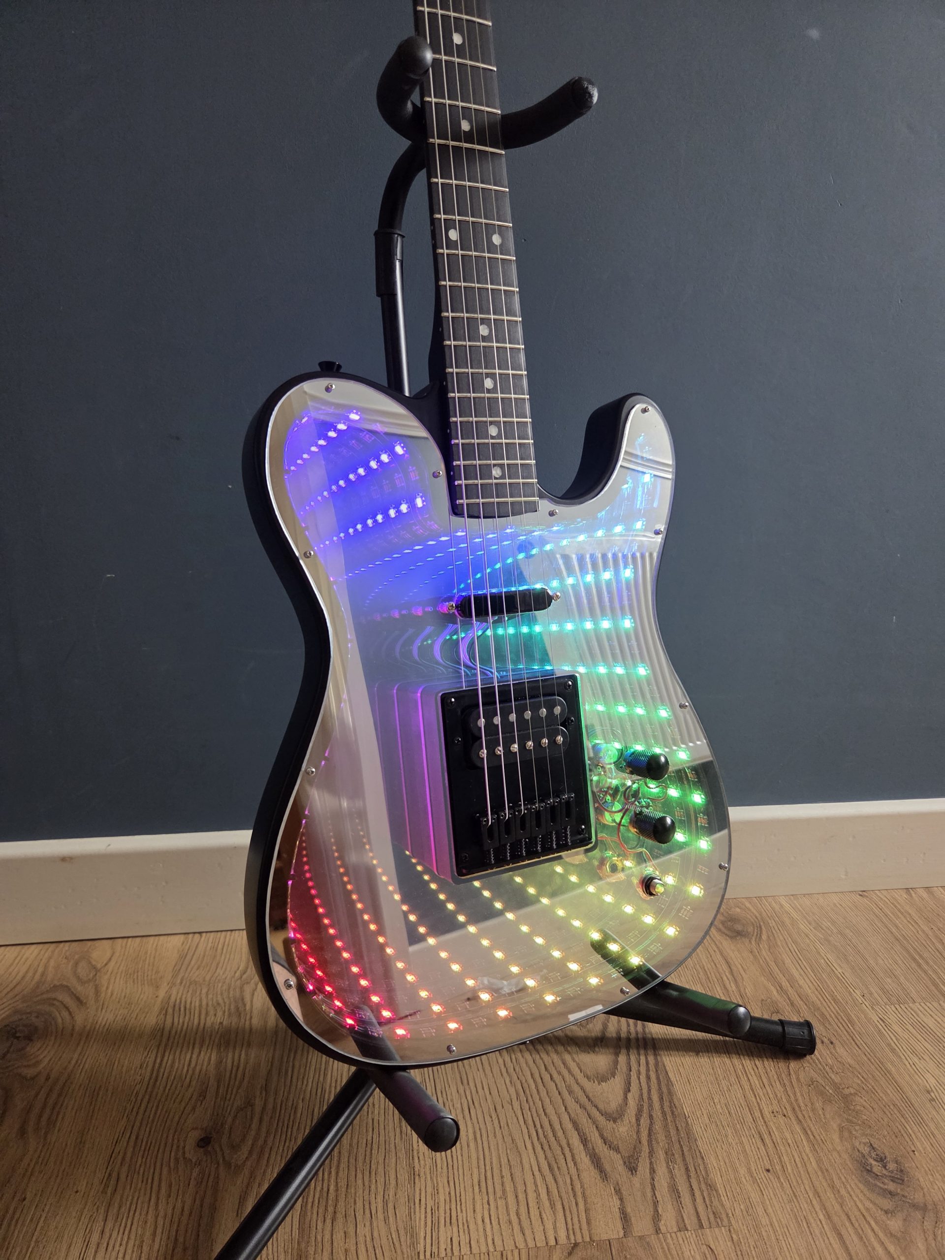 Harley Benton TE-20HH SBK Infinity Mirror Guitar - Image 10