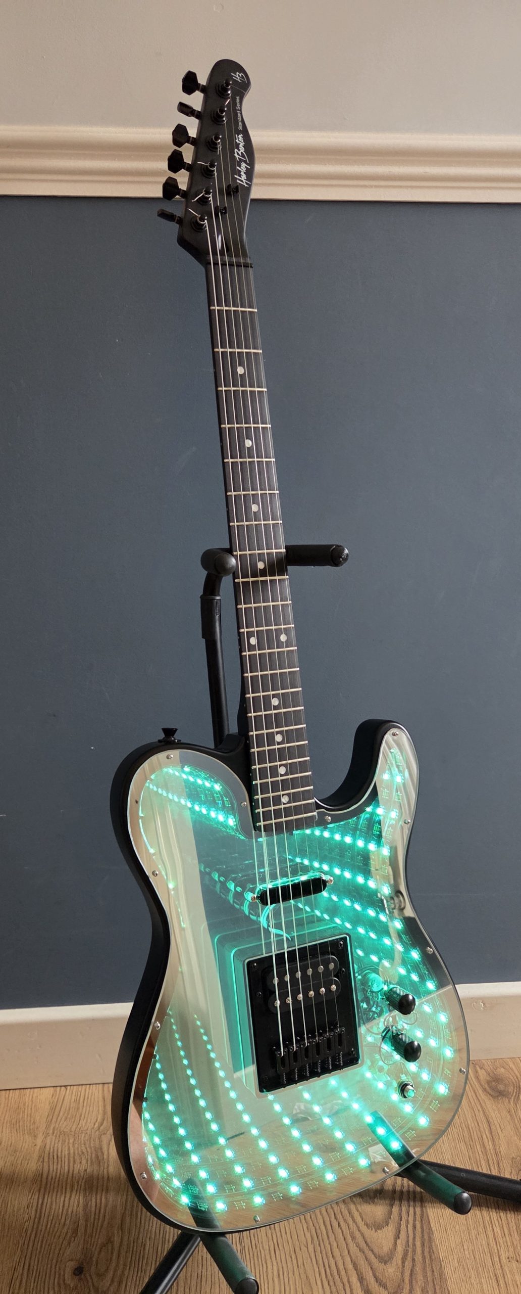 Harley Benton TE-20HH SBK Infinity Mirror Guitar - Image 9