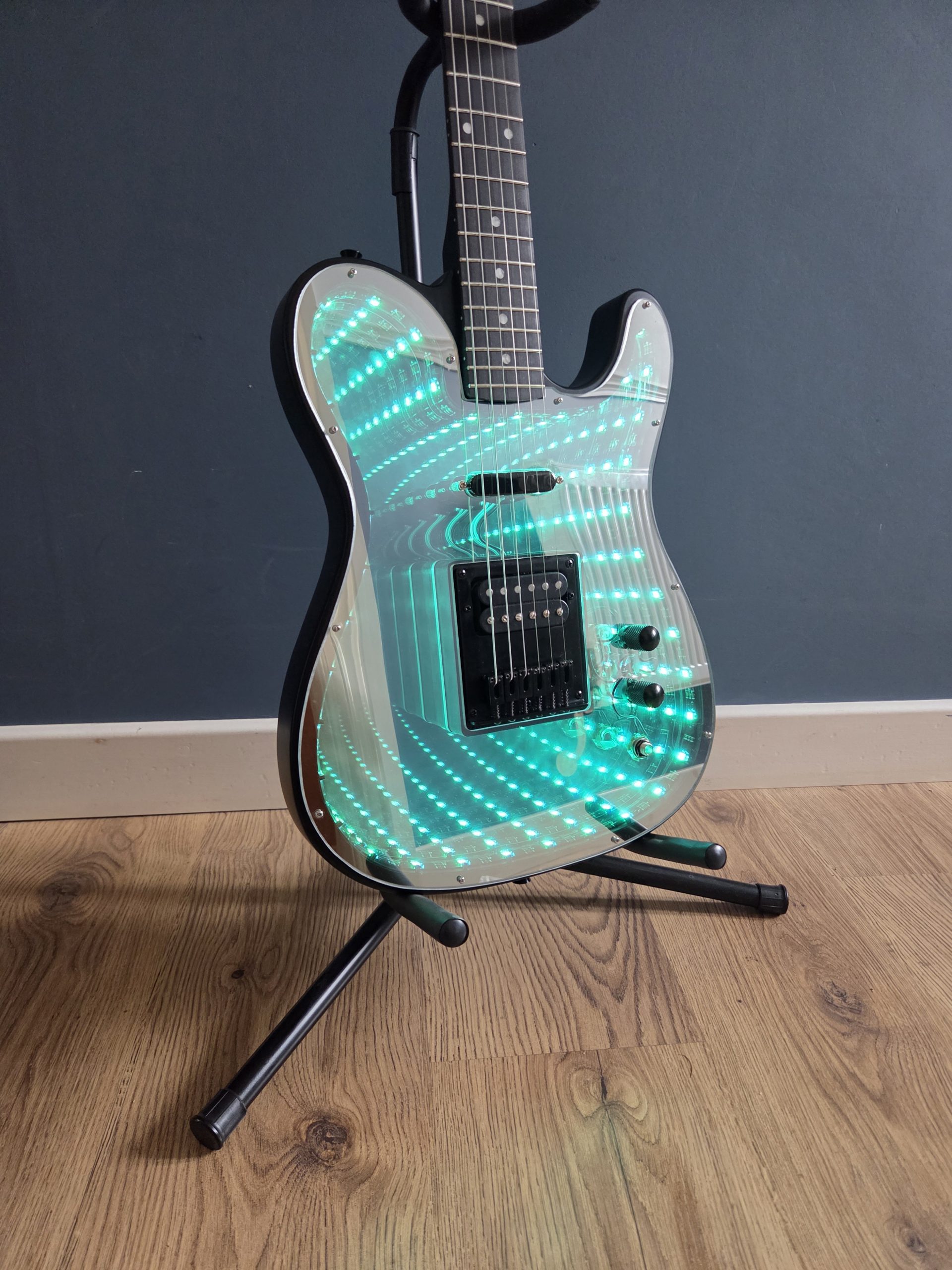 Harley Benton TE-20HH SBK Infinity Mirror Guitar - Image 8
