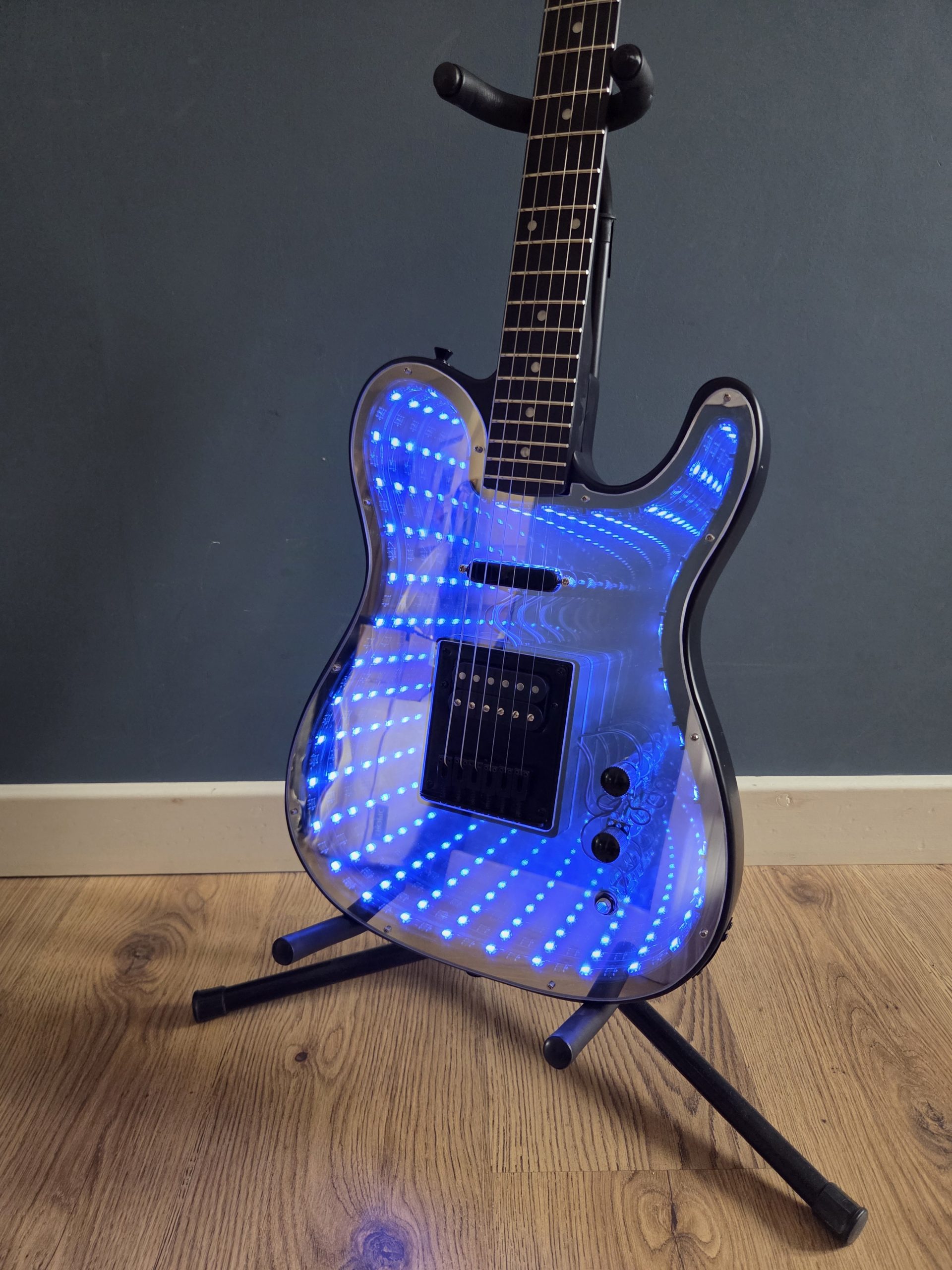 Harley Benton TE-20HH SBK Infinity Mirror Guitar - Image 7